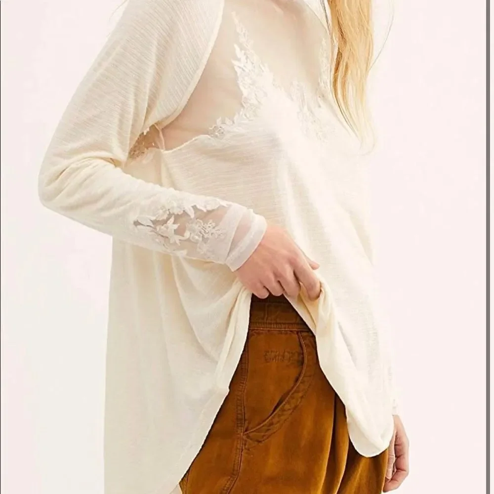 Free‎ People Women's Saheli Mesh Embroidery Top